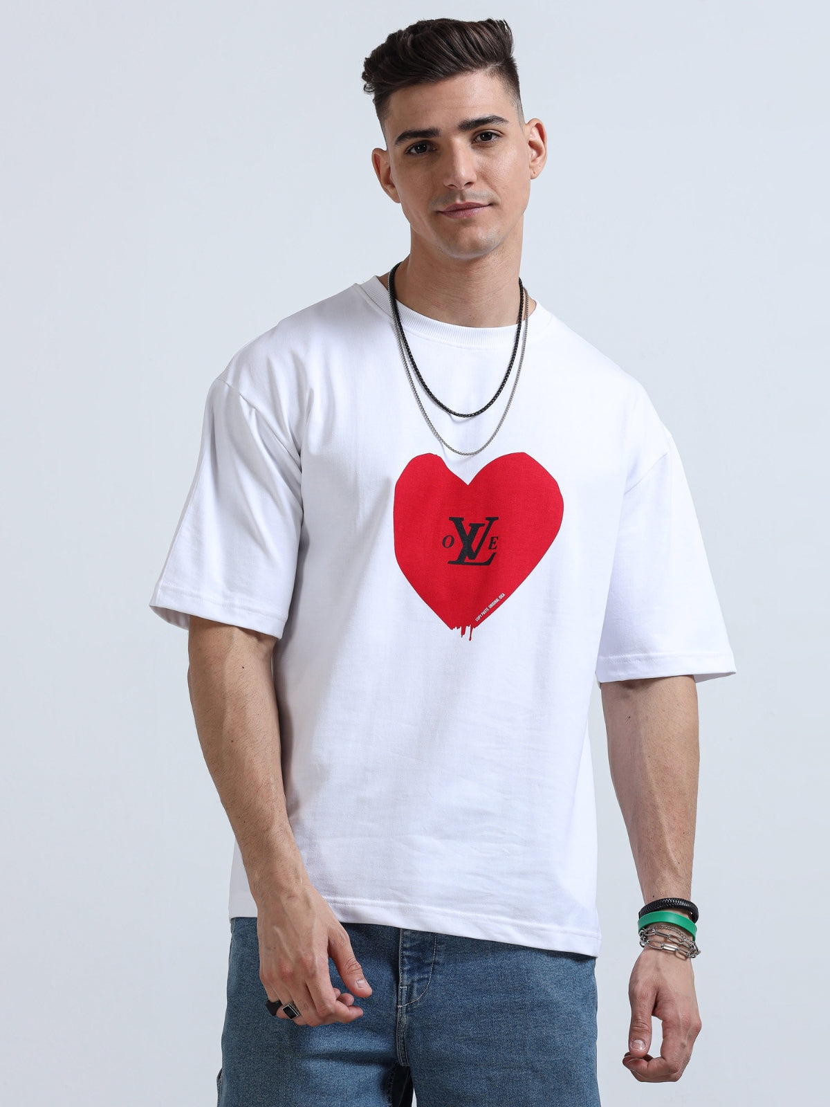 Love Front & Back print Crew Neck T-Shirt
