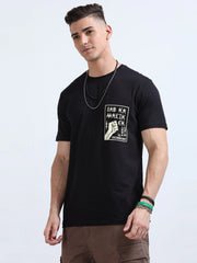 Malik Front & Back Print Crew Neck T-Shirt | Regular Fit