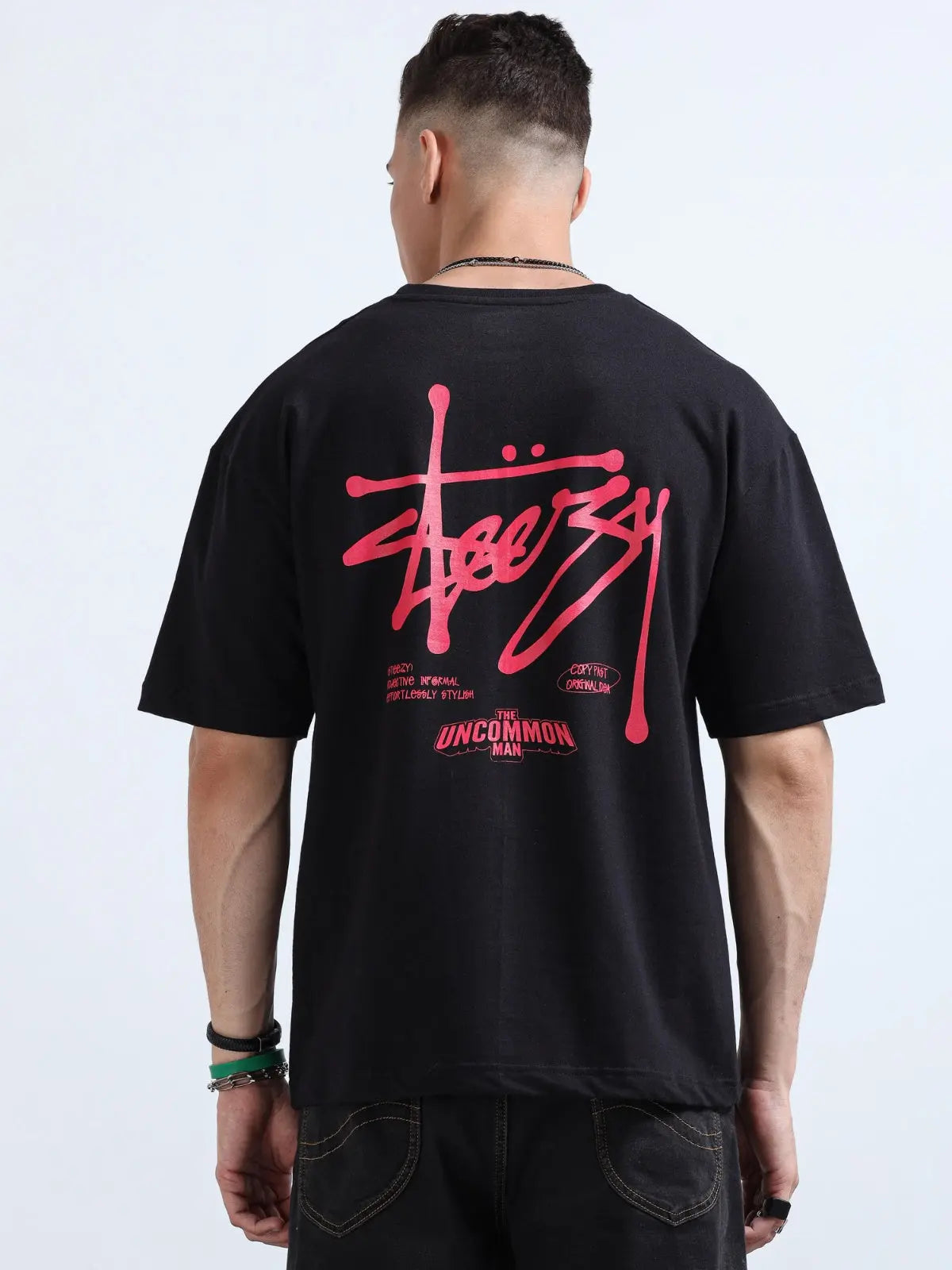 Steezy Graphic Print Crew Neck T-Shirt | Oversized Fit