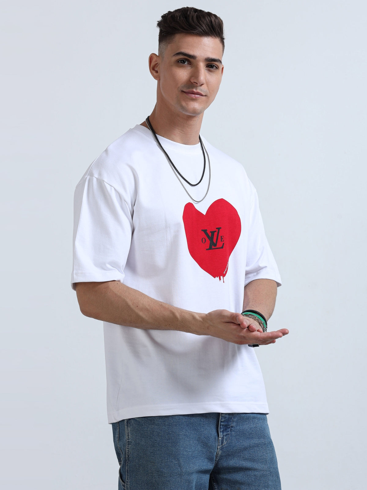 Love Front & Back print Crew Neck T-Shirt