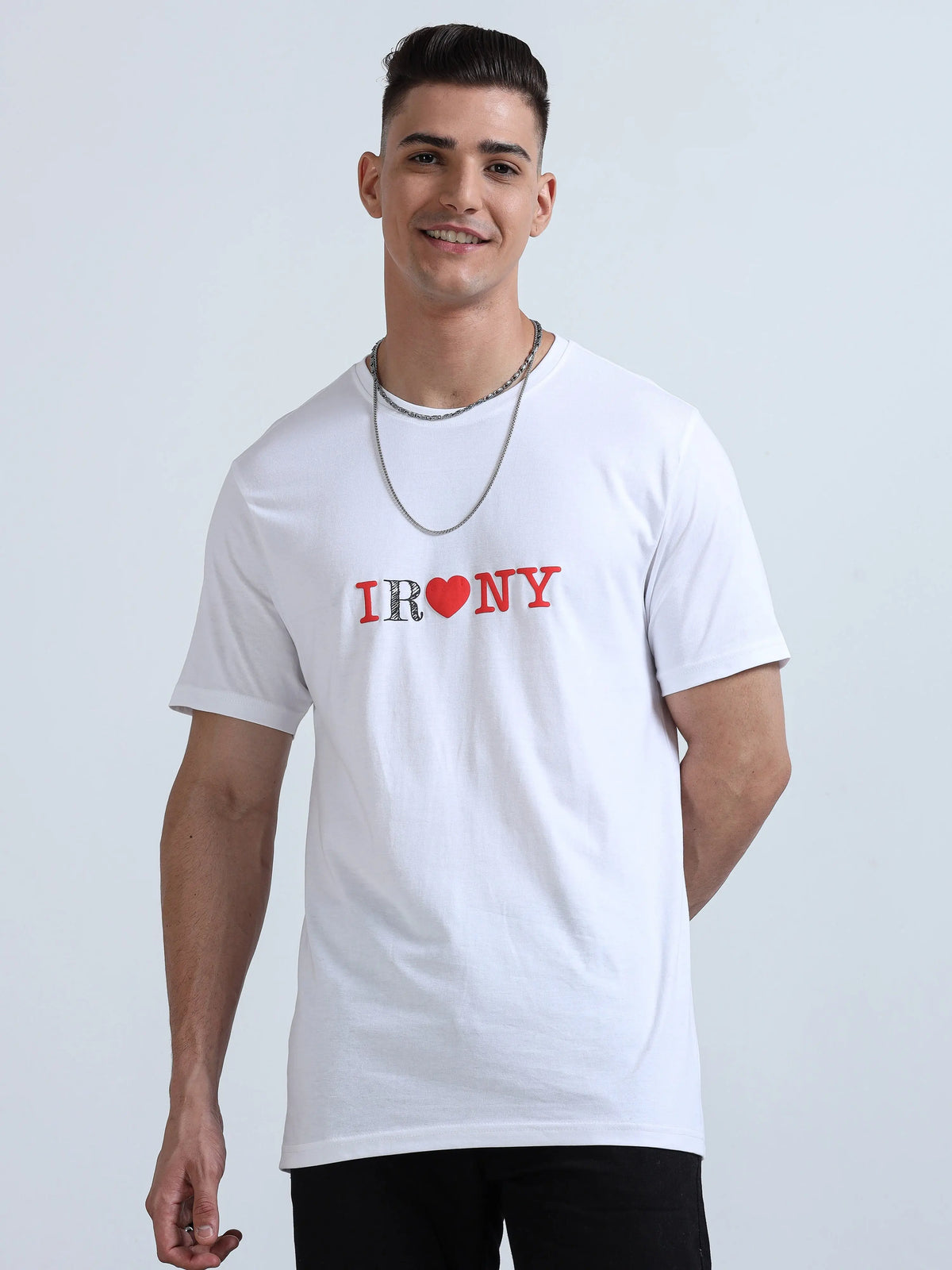 Irony Graphic Print Crew Neck T-Shirt